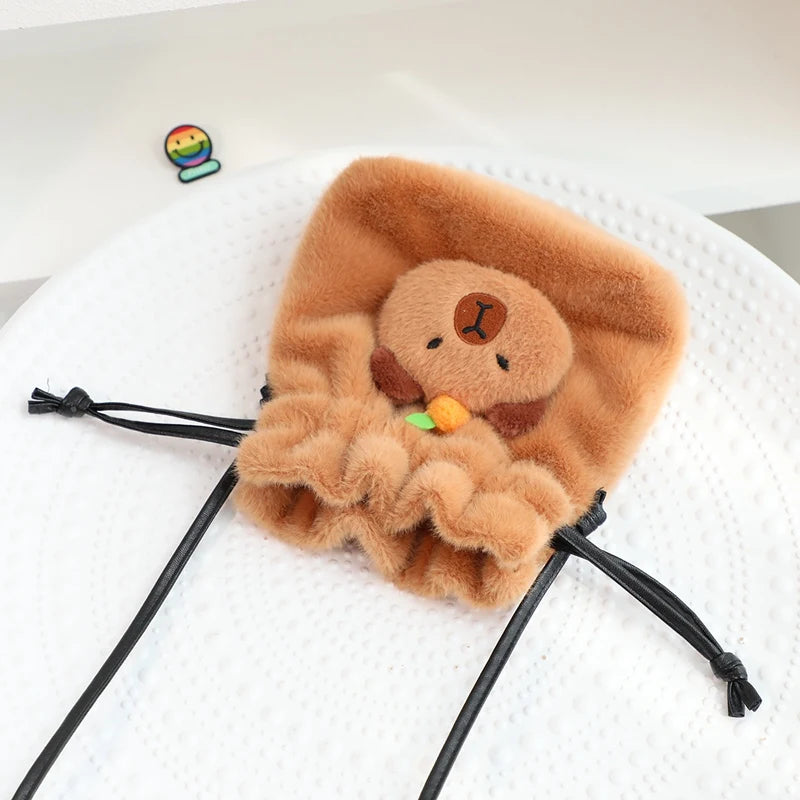 Cute Capybara Plush Shoulder Bag 24cm