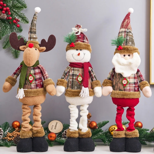 Christmas (Santa Claus/Reindeer/Snowman) Stretchable Long Leg Plush Toys - 6 Styles