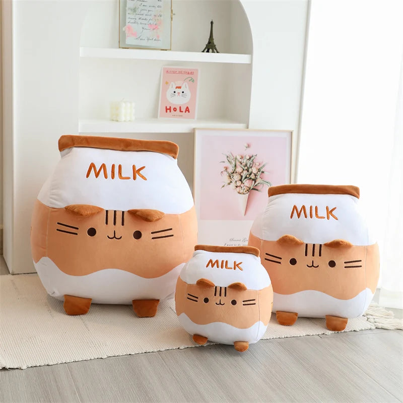 Cute Milk Carton Plush Toys 16cm/25cm/33cm- Brown/Pink