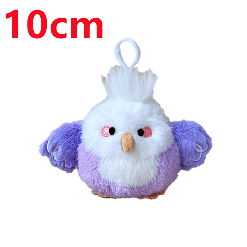 Cute Bird Plush Toys 18cm and Plush Keychains 10cm - Purple/Blue/Green/Black