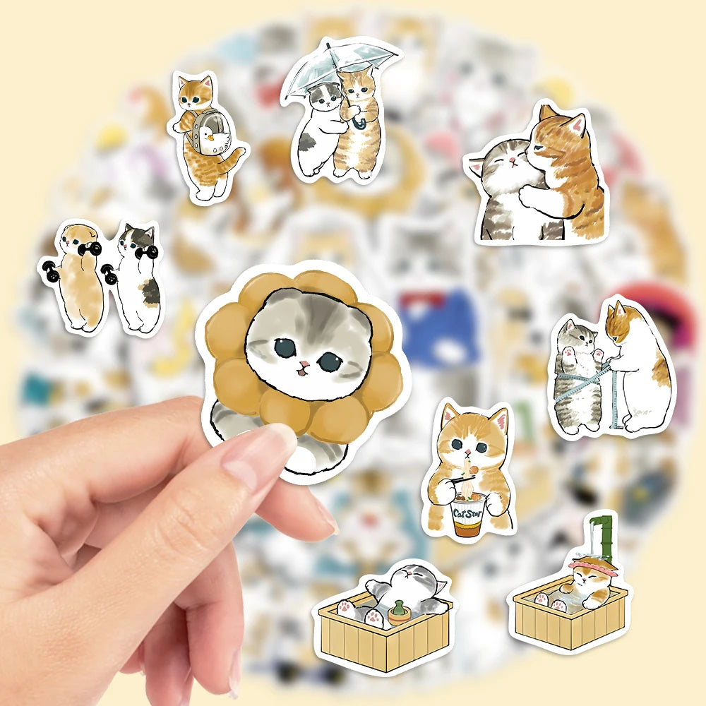 50 pcs Cute/Kawaii Cat Stickers - V6