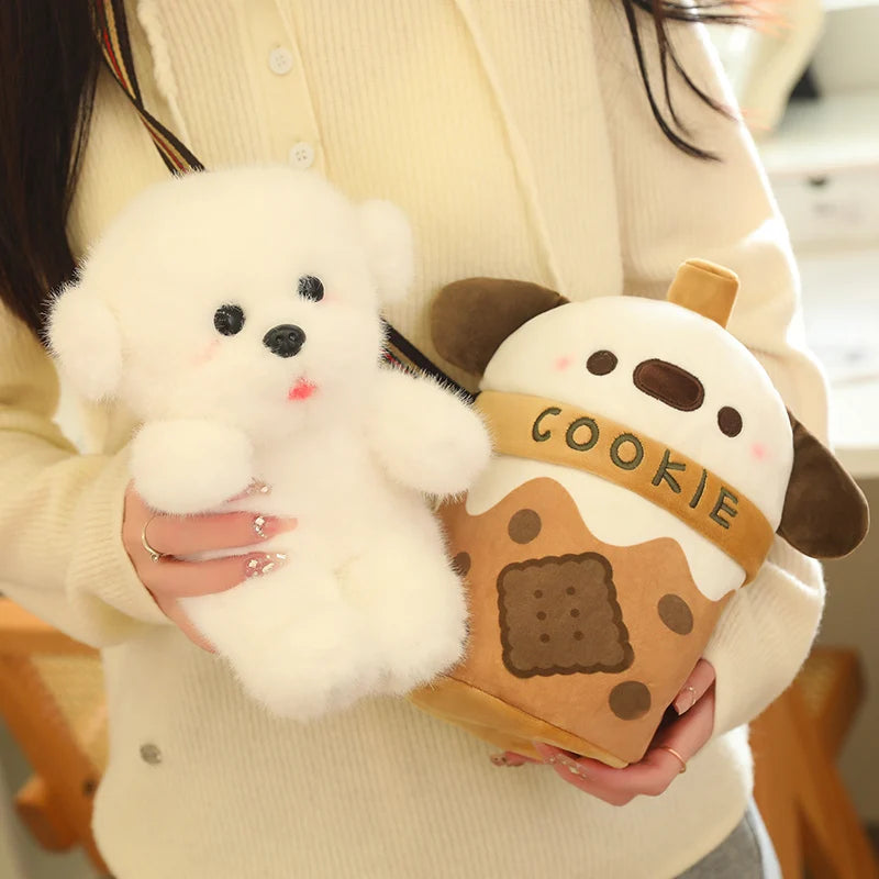 Cute Bear/Dog/Rabbit In A Bubble Tea Bag Plush Toys