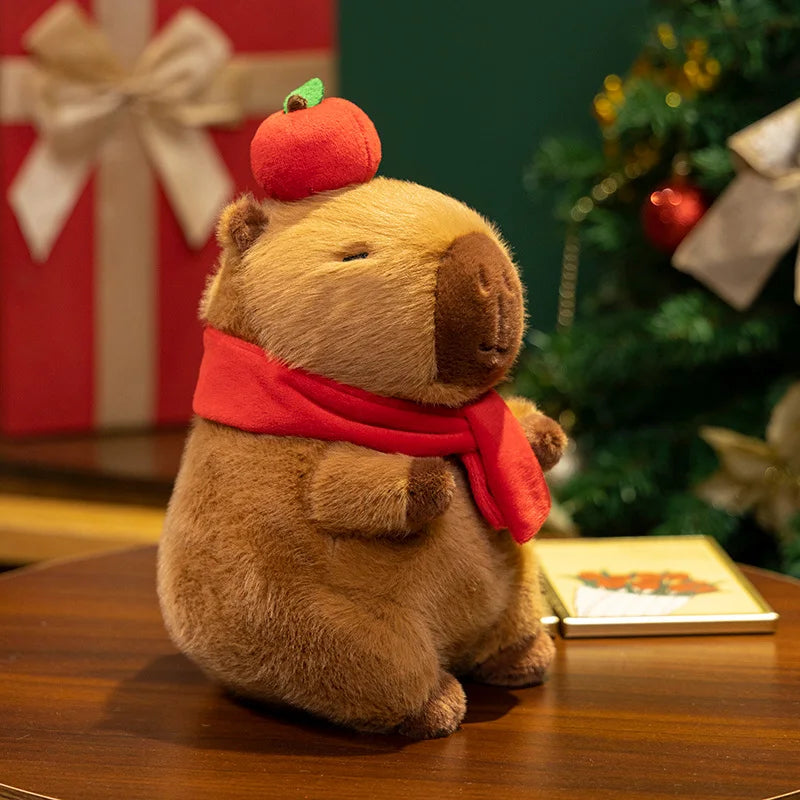 Christmas (Hat/Apple/Scarf) With Cute Capybara Plush Toys 24cm - 3 Styles