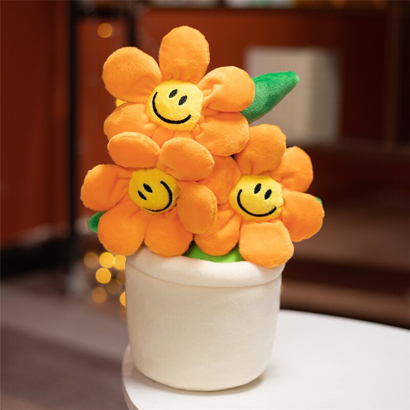 Smiley Potted Flower Plush Toys 30cm