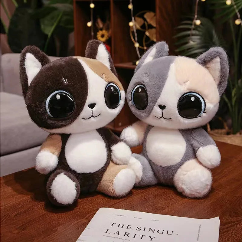 Cute Sitting Cat Plush Toys 23/30/40cm - Brown/Grey