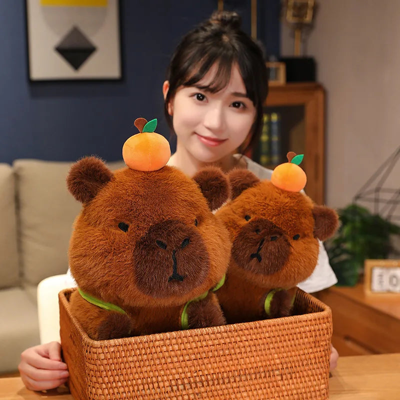 Cute Capybara With Avocado Backpack Plush Toys 28/35/45cm