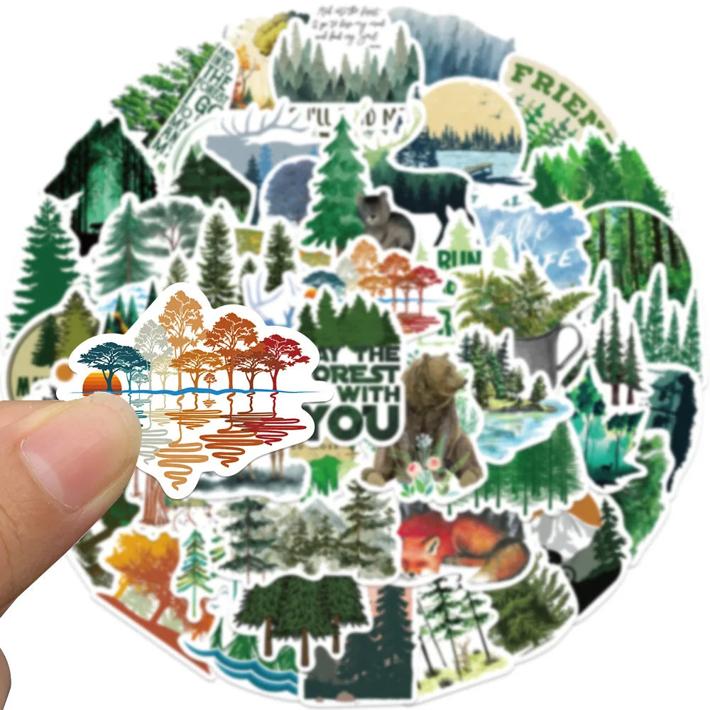 50 pcs Green Nature/Forest Stickers