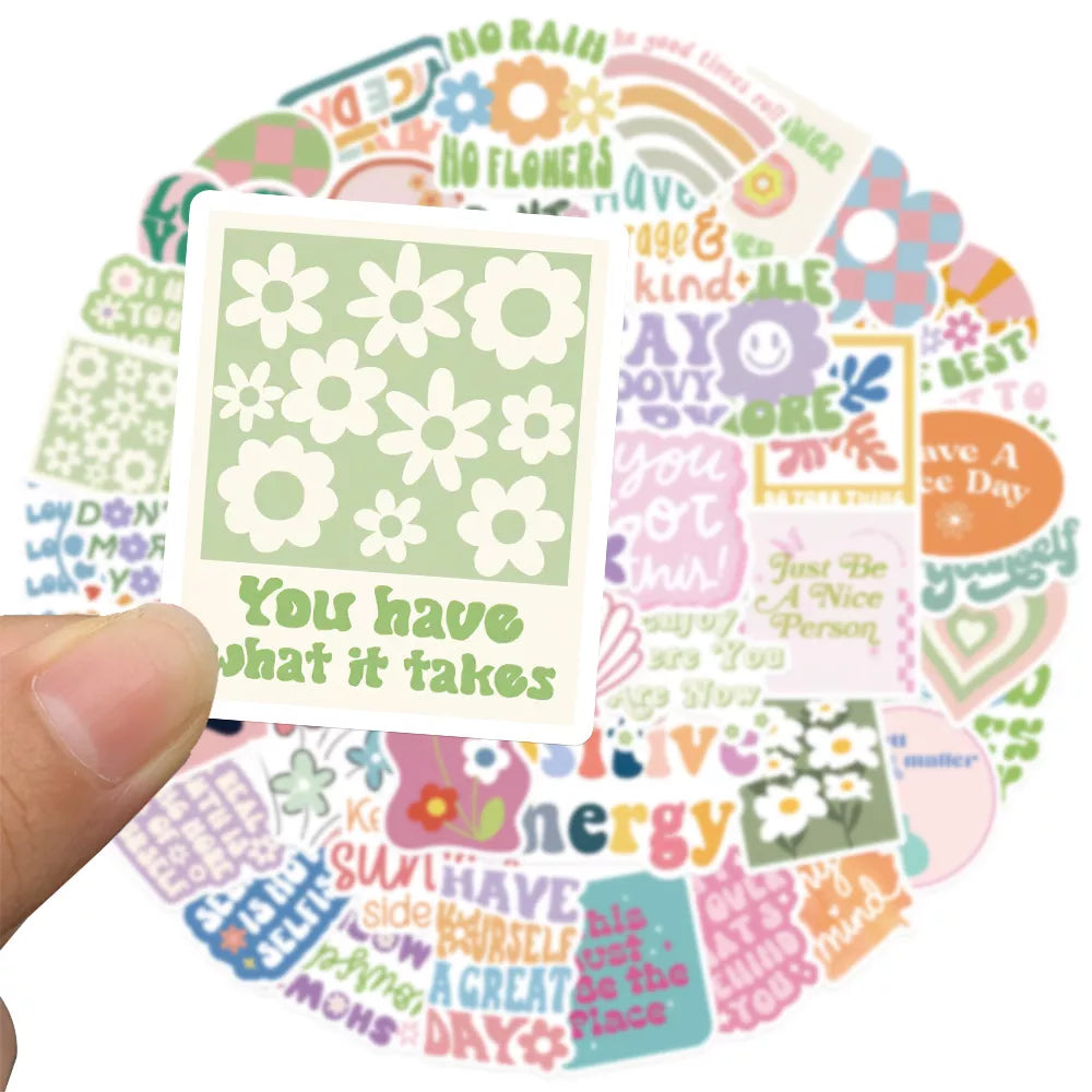 50 pcs / 100 pcs (Random) Stickers (Inspirational/Motivational) Texts