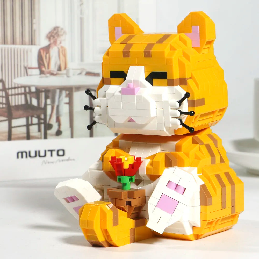 Cute Cat Mini Building Blocks 10cm