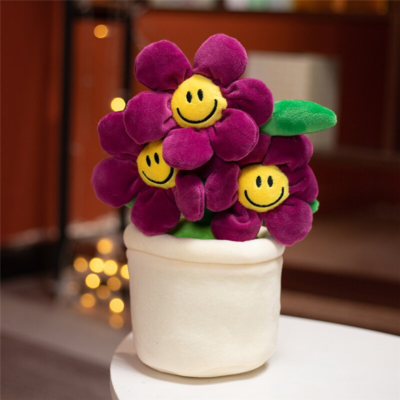 Smiley Potted Flower Plush Toys 30cm