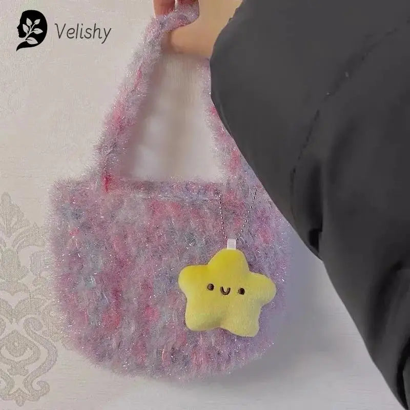 Cute Yellow Star Plush Keychains