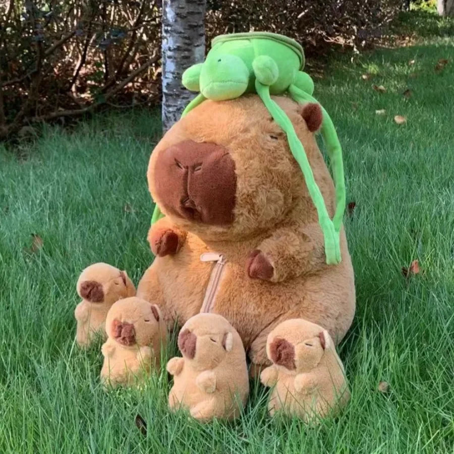 Capybara Mother With 4 Babies Plush Toys