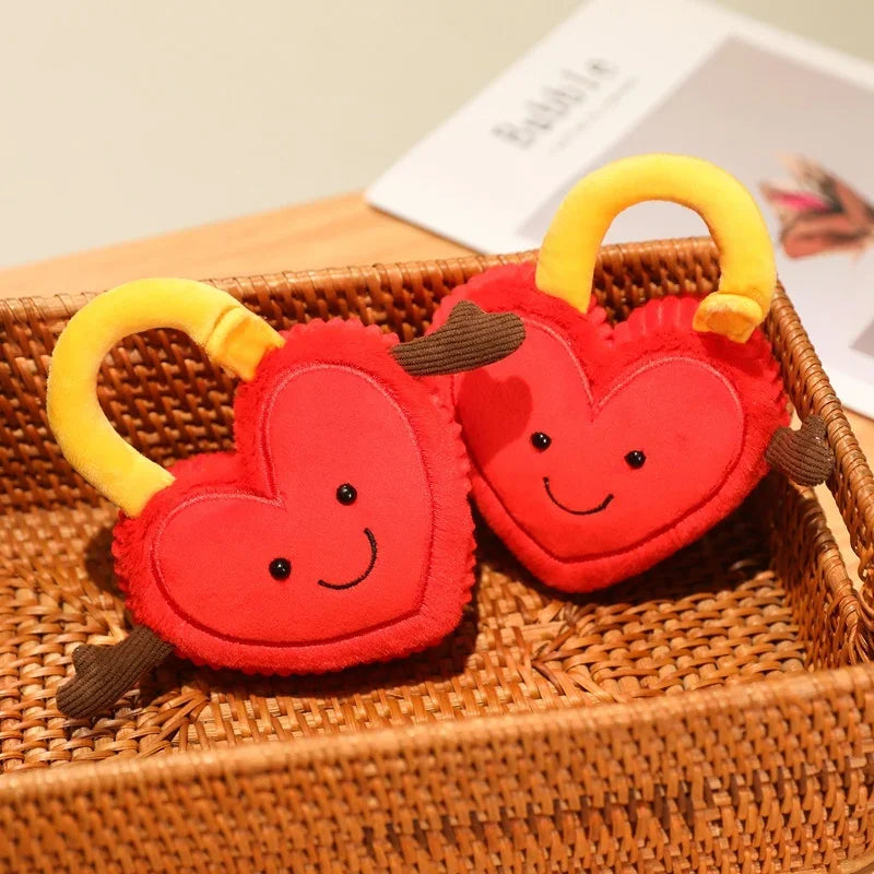 Cute Smile Face Red Heart Locks Plush Toys - One/Two