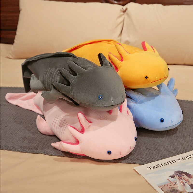 Cute Axolotl Plush Toys 45cm/80cm - Black/Blue/Yellow/Pink/Grey