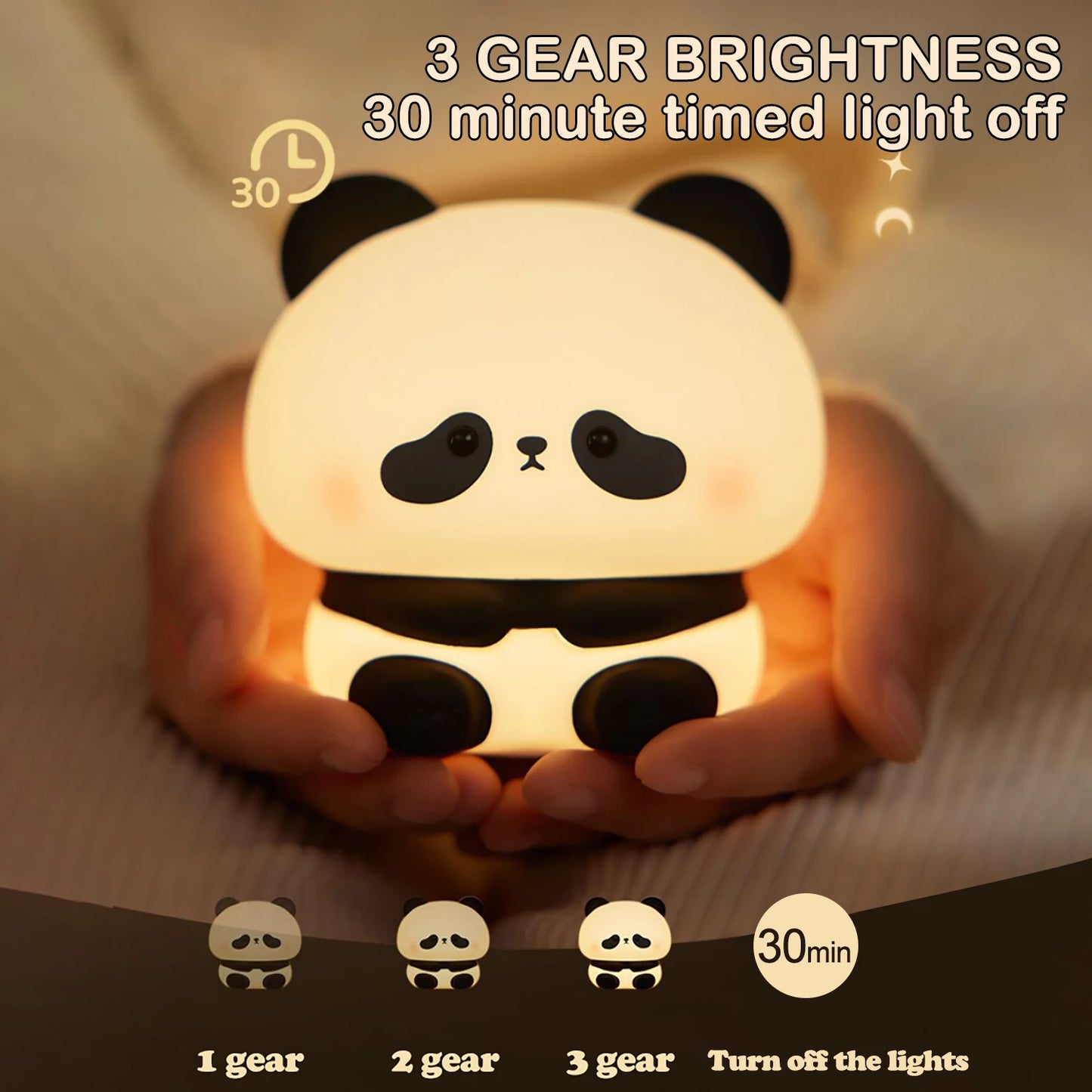 LED Night Light Panda Silicone Lamp - 4 Styles