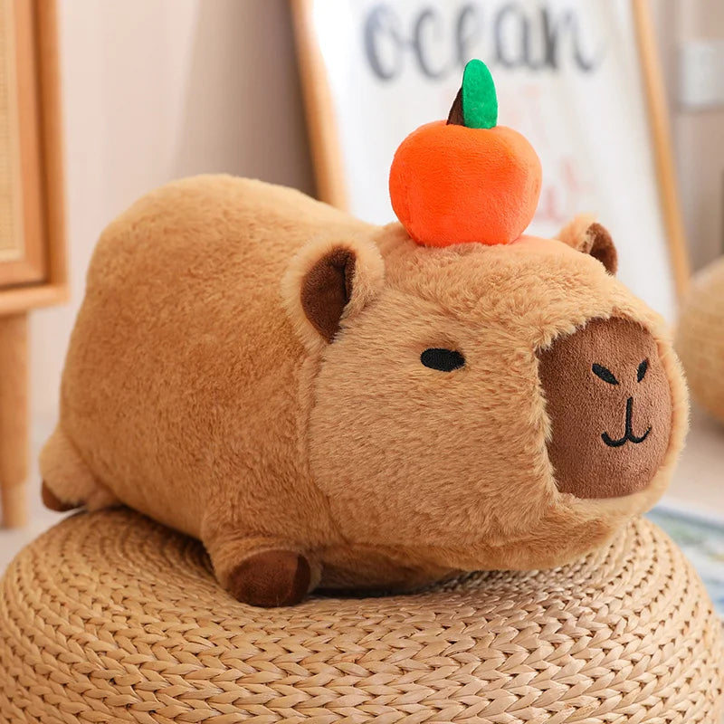 Cute Capybara With Bird/Fruit Plush Toys 20/30/40cm