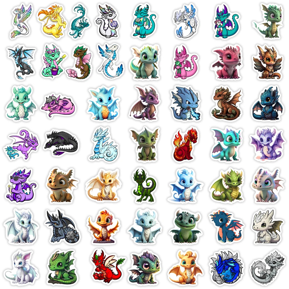 50 pcs Cute/Kawaii Dragon Stickers