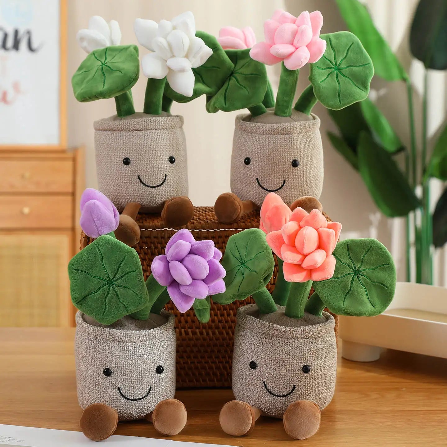 Cute Plant (Lotus Flower) Plush Toys 30cm - White/Pink/Purple/Orange