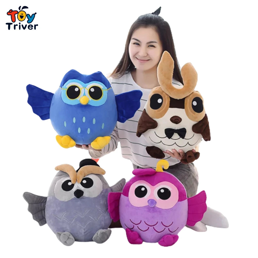 Cute Bird (Owl) Plush Toys 25/38/55cm - Blue/Brown/Pink/Grey (4 Styles)