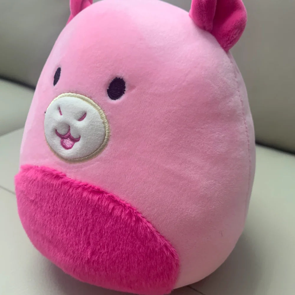 Cute Round Capybara Plush Toys 20cm - Brown/Pink