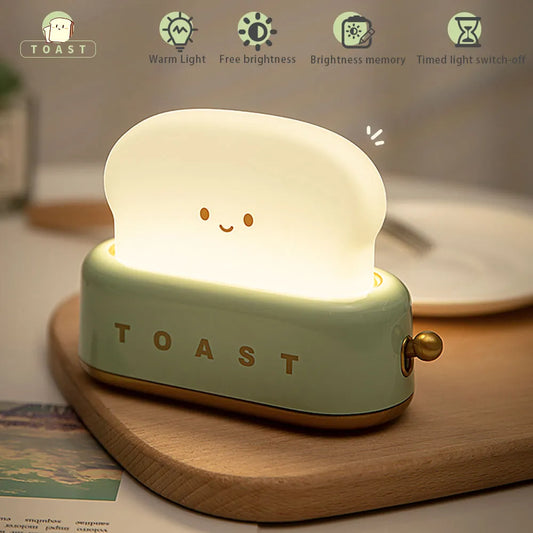 LED Night Light Toast Lamp - Yellow/Green/Pink