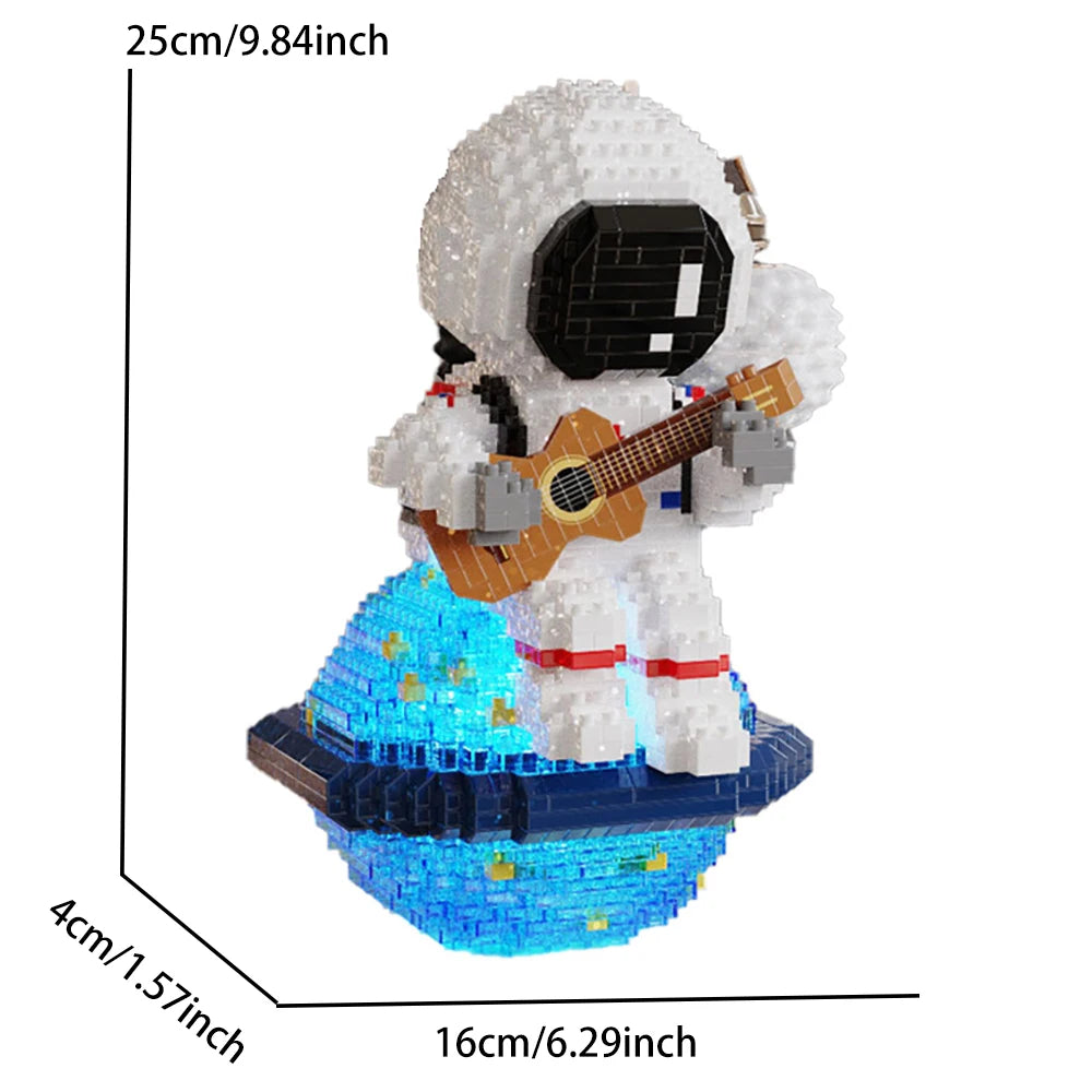 Cute Astronaut and Guitar With Light Mini Building Blocks (1423pcs)