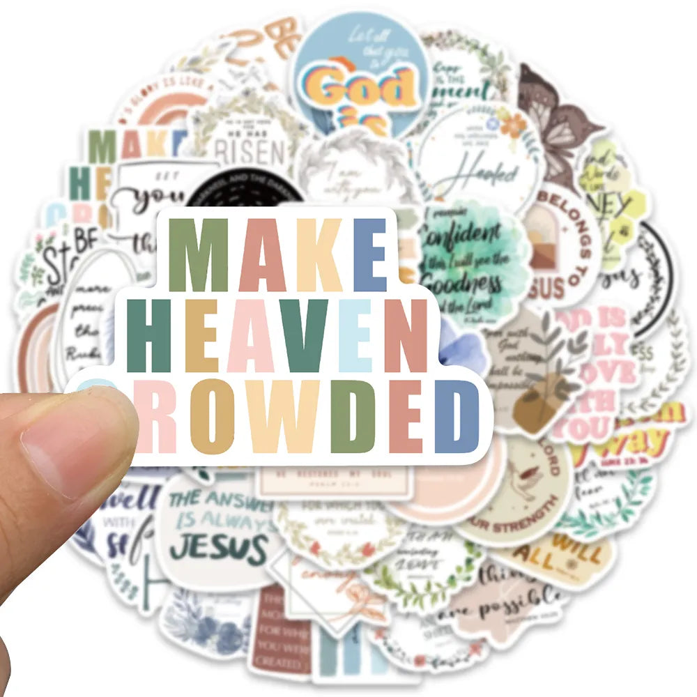 50 pcs Stickers (Bible Verse/Religious/Christian) Texts - V2