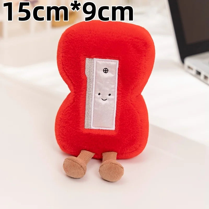 Cute Stationery (Book/Eraser/Pencil/Ruler/Sharpener) Plush Toys - 5 Styles