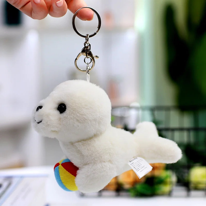 Marine Animal (Seal/Shark/Killer Whale/Dolphin/Fish) Plush Keychains 12cm