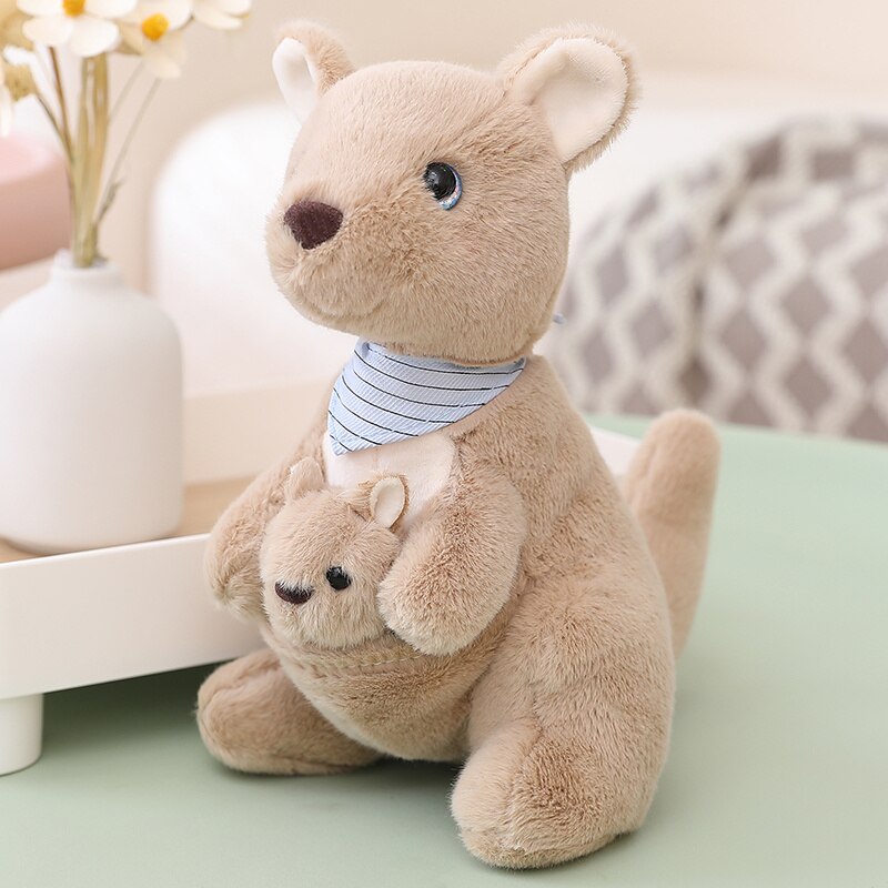 Kangaroo (With Joey) Plush Toys 25/35/45cm- White/Green/Camel