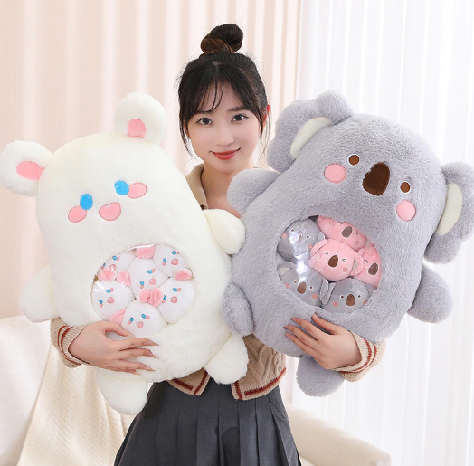 A Bag of 6 pcs Animal Plushies Pillow Plush Toys  40x50cm - Koala/Bear/Panda/Rabbit/Dinosaur