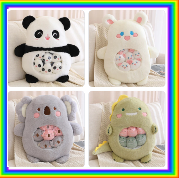 A Bag of 6 pcs Animal Plushies Pillow Plush Toys  40x50cm - Koala/Bear/Panda/Rabbit/Dinosaur