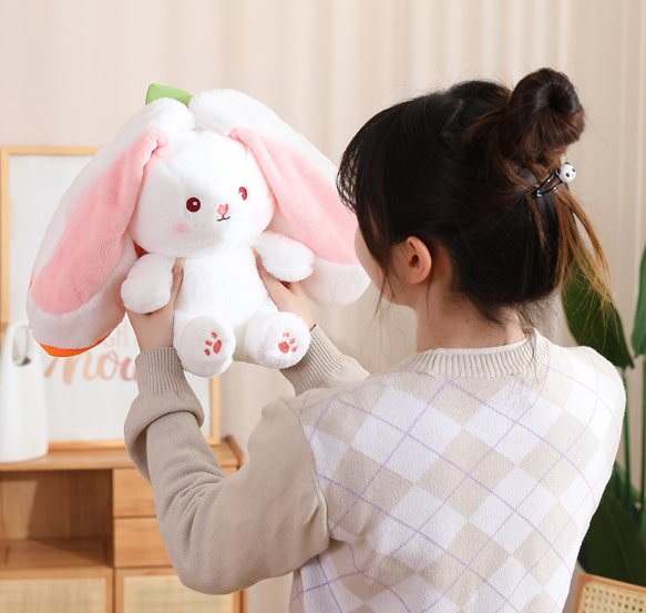 Funny Rabbit In Carrot/Strawberry Bag Plush Toys 18cm/25cm/35cm