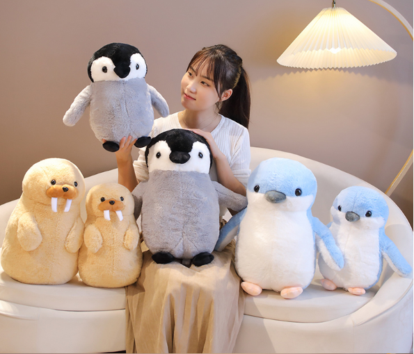 Animal(Blue/Grey Penguin,Walrus) Plush Toys 35cm/45cm