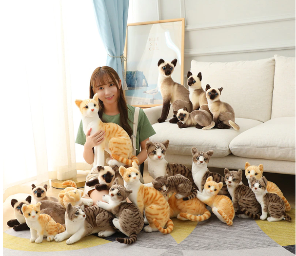 Cat (Lifelike Siamese/Shorthair) Plush Toys