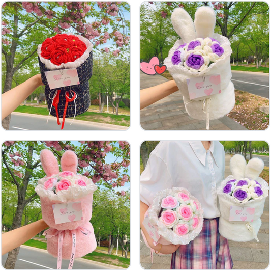 Hand Knitted Flower Bouquet 3 styles