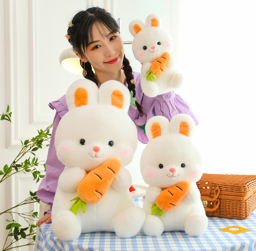 Cute Rabbit with Carrot Plush Toys 28cm/40cm/50cm