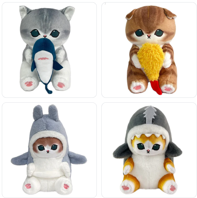 Mofusand Cat  With Shark/Fried Shrimp Plush Toys 4 styles