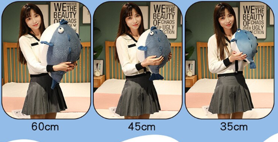 Funny Crocodile/Puffer Fish Round Shaped Plush Toys 35-80cm