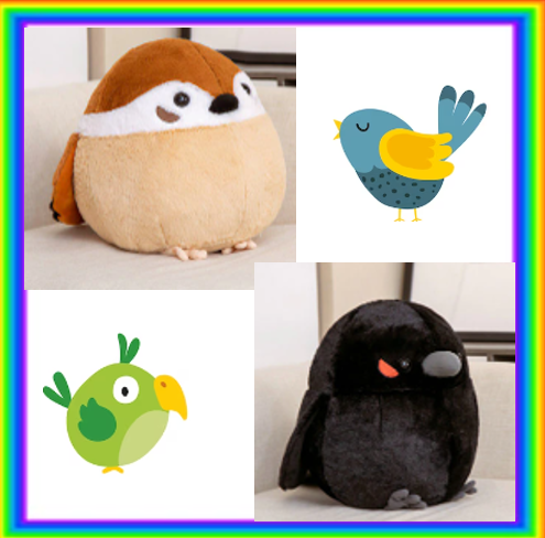 Bird (Round Sparrow & Crow) Plush Toys 35cm/40cm