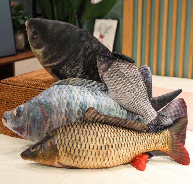 Fish Lifelike/3D Simulation Plush Toys 30/40/60/80/100cm -Tilapia/Carp/Bream