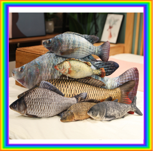 Fish Lifelike/3D Simulation Plush Toys 30/40/60/80/100cm -Tilapia/Carp/Bream