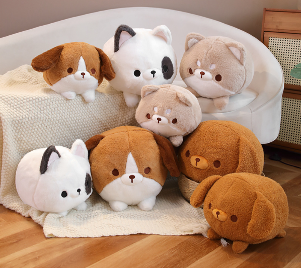 Cute Dog Round Shaped Plush Toys 30 40cm 4 Styles SJJ PLUSH