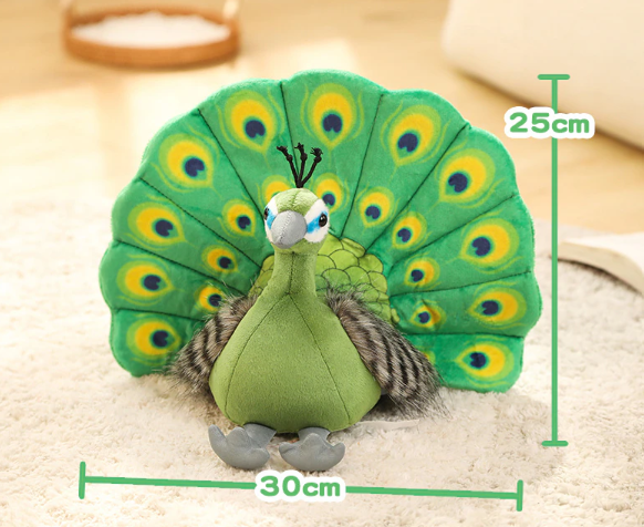 Peacock Plush Toys 25cmx30cm - Blue/Green