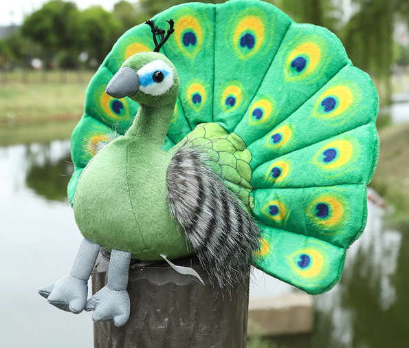 Peacock Plush Toys 25cmx30cm - Blue/Green