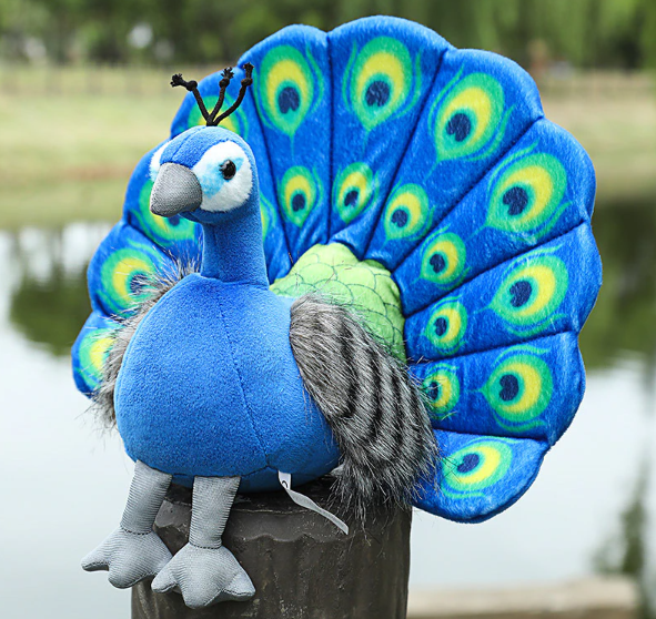 Peacock Plush Toys 25cmx30cm - Blue/Green