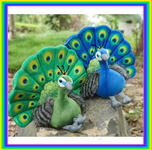 Peacock Plush Toys 25cmx30cm - Blue/Green