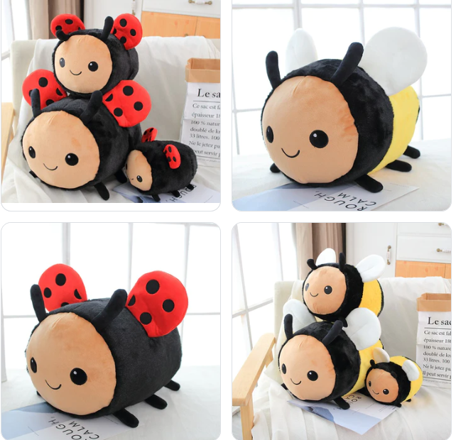 Cute Insect(Bee/Ladybug) Plush Toys 20/30/40cm