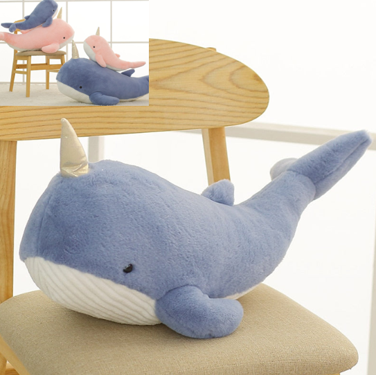 Narwhal (Blue/Pink) And Shark(Blue/Grey) Plush Toys 60/90/120cm