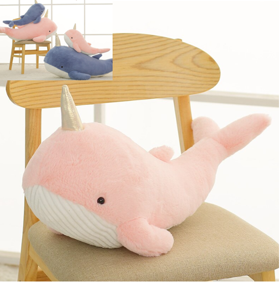 Narwhal (Blue/Pink) And Shark(Blue/Grey) Plush Toys 60/90/120cm